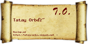Tatay Orbó névjegykártya